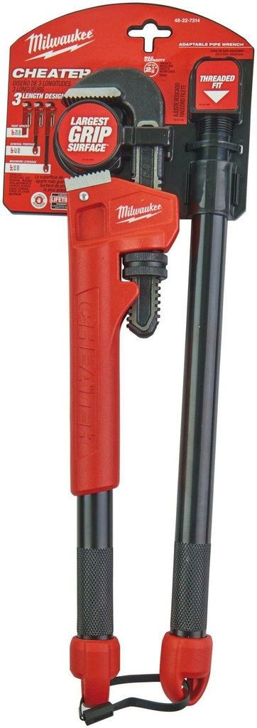 MILWAUKEE VERSTELBARE PIJPSLEUTEL STAAL CHEATER 250/450/600mm 48227314