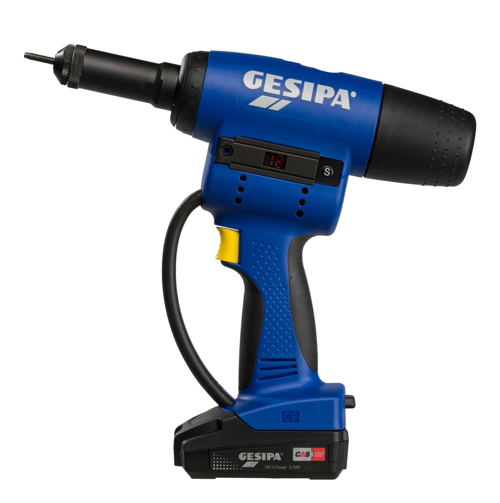 GESIPA FIREBIRD 18,0V ACCU BLINDKLINKMOERTANG M3-M12 INCLUSIEF 2x 18V 2,0Ah ACCU'S & LADER 1679676
