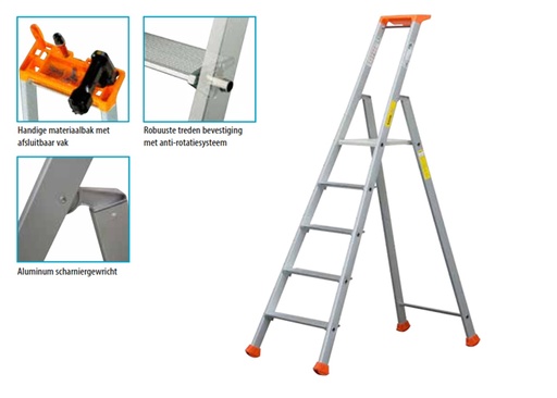 [223000490] ALUMINUM STAIRCASE 2370 1x6 steps SINGLE-SIDED LOAD