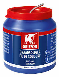 [239000175] POT GRIFFON SOLDEERDRAAD 50/50 HK 3,0mm 500Gr. Tin/Lood massief 1236247