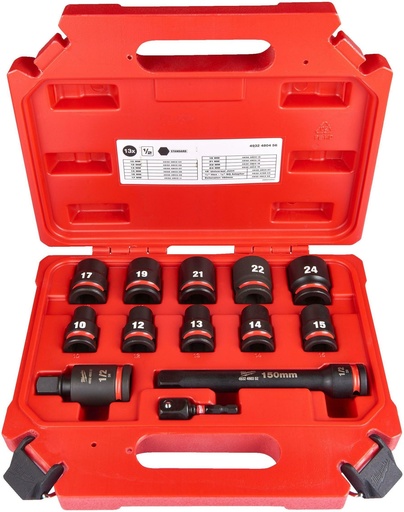 [260000245] MILWAUKEE SHOCKWAVE™ IMPACT DUTY 1/2'' KRACHTDOPPENSET 13-Delig 4932480456