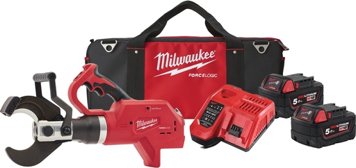 [260000875] MILWAUKE M18HCC75R-502C CORDLESS CABLE CUTTER WITH 2X5.0AH BATTERY AND CHARGER IN CASE