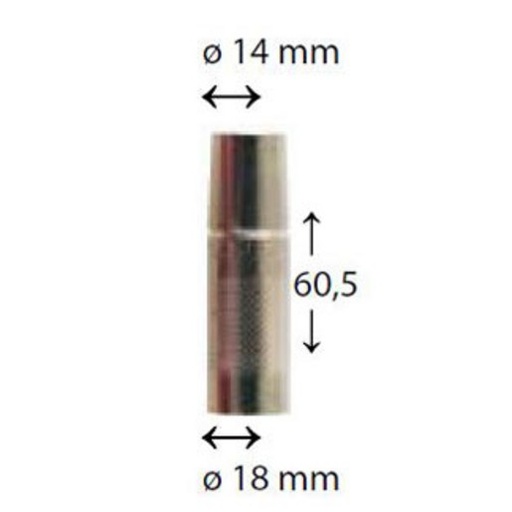 [911002200] KEMPPI GASMONDSTUK L60 DIAM 14 9580101 T.B.V. MT18-25 / mmG22