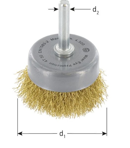[915001070] BOWL BRASS ON PIN 6mm 50X0.2 CORRUGATED BRASS WIRE
