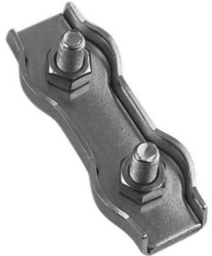 [963000405] DOUBLE FLAT WIRE CLAMP STAINLESS STEEL 2mm
