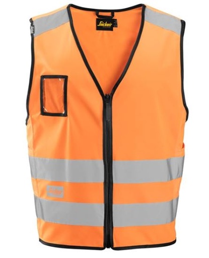 [972001185] TRAFFIC VEST CLASS. 2 9153-5500 ORANGE S/M WITH ZIPPER