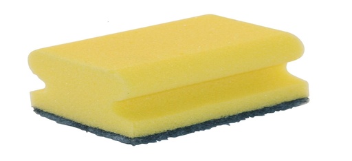 [975000485] PACK of 10 pcs. SCOURING SPONGES + HANDLE 140x70x40 YELLOW/GREEN