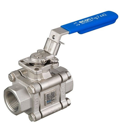 [976501070] ECON KOGELKRAAN RVS 316 7442-BORING 1/2" VOLLE DOORLAAT 