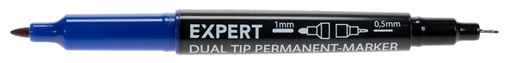 [978006300] DUAL PERMANENTMARKER 1mm + 0,5mm BLAUW 