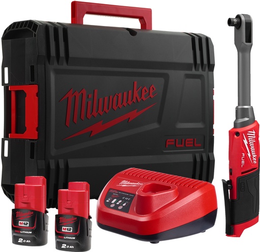 [260001285] MILWAUKEE THROUGH RATCHET. M12FPTR-202X 2x BATTERY 12V 2.0Ah + CHARGER + BOX 4933499411