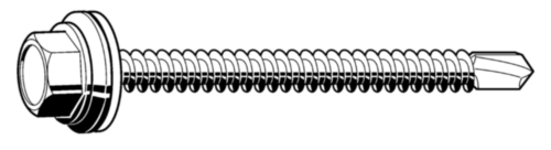 [044000330] ROOF & FACADE BOLT SELF-ASSEMBLED ELVZ 6.3X38 WITH SEALING RING