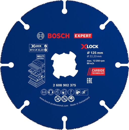 [067000140] CUTTING DISC EXPERT CARBIDE 125mm 2.608.902.375 MULTI MATERIALS
