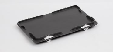 [974005010] PLASTIC LID 300X200 EN-32-1-7-S DARK GREY - WITH HINGES+LOCK