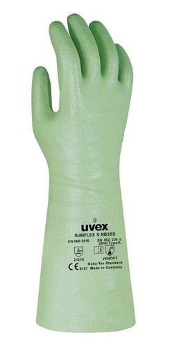 [094000415] UVEX HANDSCHOENEN RUBIFLEX S NB35S MT.11 NBR GROEN 35cm