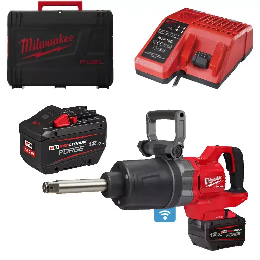 [260002095] MILWAUKEE M18 FUEL™ ONE-KEY™ M18 ONEFHIWF1D-121C 1'' ACCU SLAGMOERSLEUTEL HOOG KOPPEL MET FRICTIERING 2711Nm D-GREEP & VERLENGDE AS 4933499251