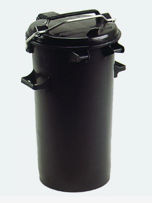 [974007310] ROUND PLASTIC WASTE BIN 440x640mm 50L WITH BRACKET GREY no. 2034