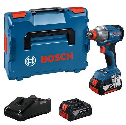 [065001580] BOSCH PRO GDX 18V-285 BATTERY IMPACT WRENCH 285Nm INCLUDING 2x 4.0Ah BATTERY AND CHARGER IN L-BOXX 06019N2102