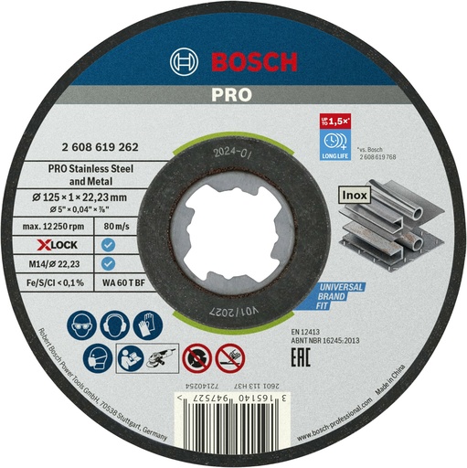 [066000105] CUTTING DISC X-LOCK EXPERT 125x1x22 2.608.619.262