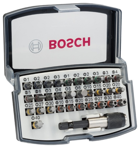 [066002010] BOSCH PRO SCHROEFBITSET QUICK CHANGE HOUDER 32 delig. PH,PZ,TX,HEX *A* 2607017319