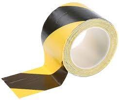 [094002165] MARKERINGSTAPE GEEL/ZWART 75mmx33MTR 