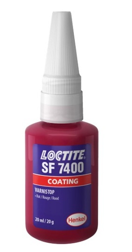 [115000355] LOCTITE SEAL POLISH RED SF7400 BOTTLE 20ml. (VERNISTOP) temp. range -35 to +145°C