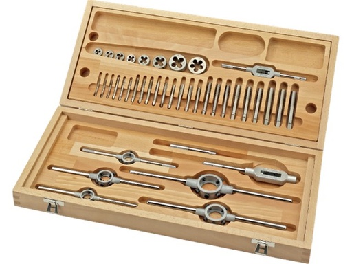 [128042340] SET OF HAND TAPS MF6X0.75 - MF20X1.5 29.120.0007 IN WOODEN BOX