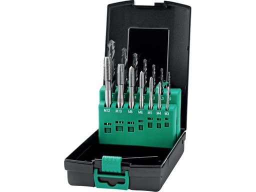 [128042695] SET OF MACHINE TAPS M3 TO M12 + DRILLS 29.260.2000 STEEL/STAINLESS STEEL 11.500