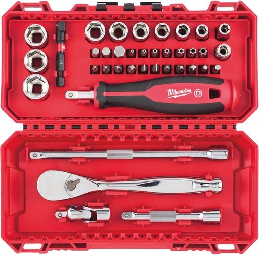 [260001350] MILWAUKEE RATCHET SET 1/4" 38-PIECE 4932498381