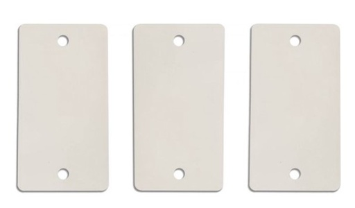 [978000835] DS 1000 ST LABEL METAAL 55X100mm WIT MET 2 GATEN 