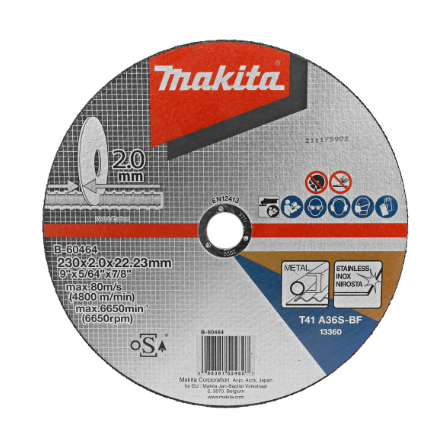 [119000095] CUTTING DISC 230x22.23x2.0mm STAINLESS STEEL B-60464