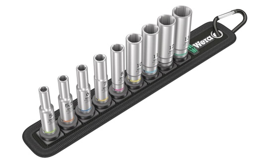 [165000515] WERA BELT A DOPPENSET LANG 1/4'' AANDRIJVING 9-delig. 5 tot 13mm 05004525001