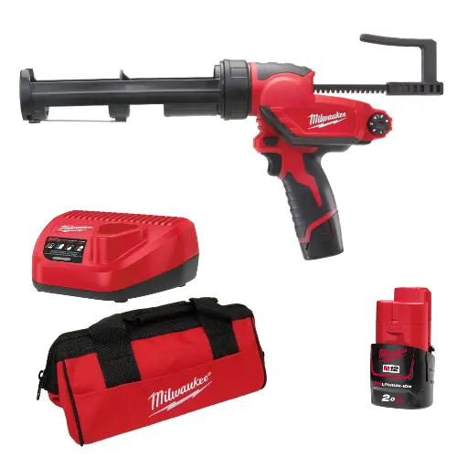 [260000140] MILWAUKEE M12™ M12 PCG/310C-201B SUBCOMPACTE ACCU LIJM & KITSPUIT 310ml PATROONHOUDER 4933441655