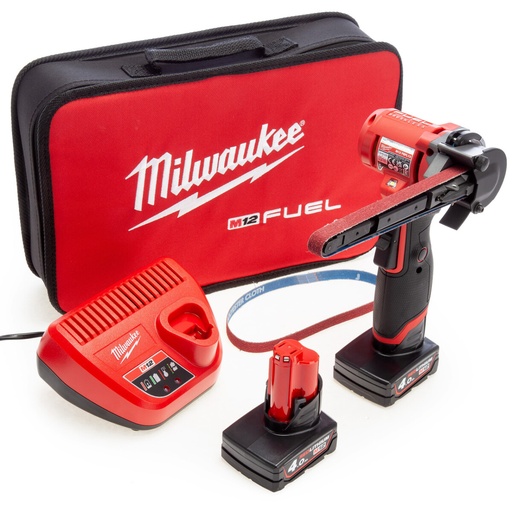 [260000765] MILWAUKEE M12 FUEL™ M12 FBFL10-402B ACCU BANDSCHUURMACHINE 10mm 4933480959