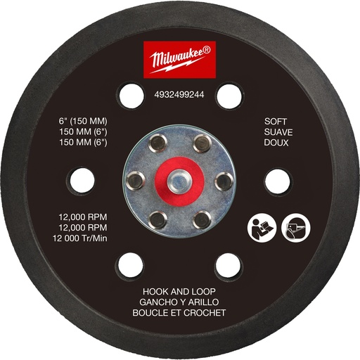 [260000915] MILWAUKEE FROSBPSH150 ZACHTE PAD SAVER 150mm (STEUNSCHIJF)  VOOR M12 FROS 4932499244