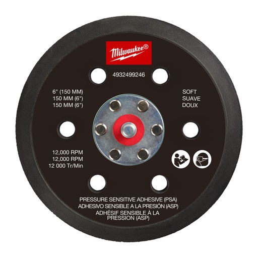 [260000950] MILWAUKEE FROSBPSP150 ZACHTE DRUKGEVOELIGE PAD SAVER 150mm (STEUNSCHIJF) VOOR M12 FROS 4932499246