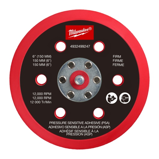 [260000970] MILWAUKEE FROSBPHP150 HARDE DRUKGEVOELIGE PAD SAVER 150mm (STEUNSCHIJF) VOOR M12 FROS 4932499247