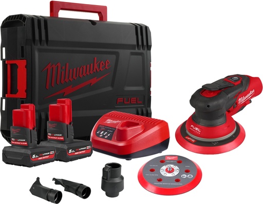 [260001120] MILWAUKEE M12 FUEL™ M12 FROS5-502X EXCENTRISCHE ACCU SCHUURMACHINE 150mm MET 5mm ROTATIE 4933493651