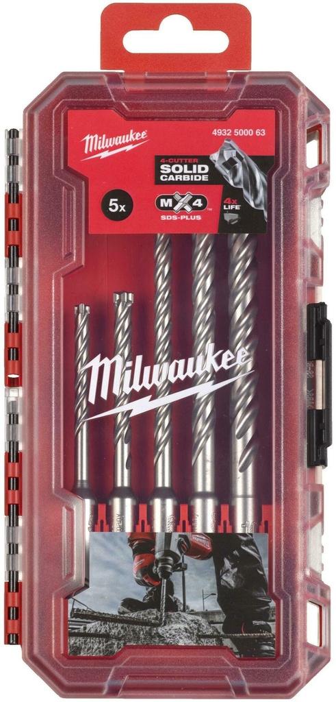 MILWAUKEE SDS PLUS MX4 BORENSET PACKOUT READY BOX 5-Delig 4932500063