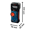 BOSCH EXPERT EXDM600-17 DIGITALE MULTIMETER LCD-DISPLAY RMS CATIII 600V / 10A + TEMPERATUUR METER - 40 TOT + 400 °C