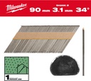MILW. NAGELS D-KOP INOX DS2200ST  L=90mm 4932492598  INOX 34GR.