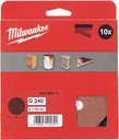 MILWAUKEE 150/6 HL SCHUURSCHIJF VOOR VLAKSCHUURMACHINES 150mm KORREL 240 (10) Stuks. 4932492212