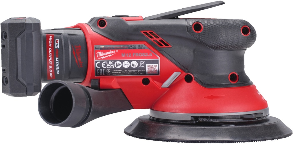 MILWAUKEE M12 FUEL™ M12 FROS2.5-0 EXCENTRISCHE ACCU SCHUURMACHINE 150mm MET 2,5mm ROTATIE 4933493648