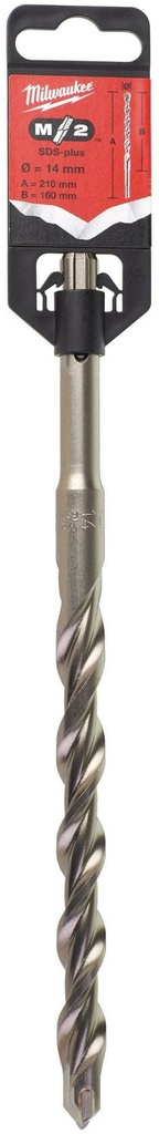 MILWAUKEE SDS-PLUS M2 HAMERBOOR 2-SNIJKANTEN 14,0x160x210mm 4932353826