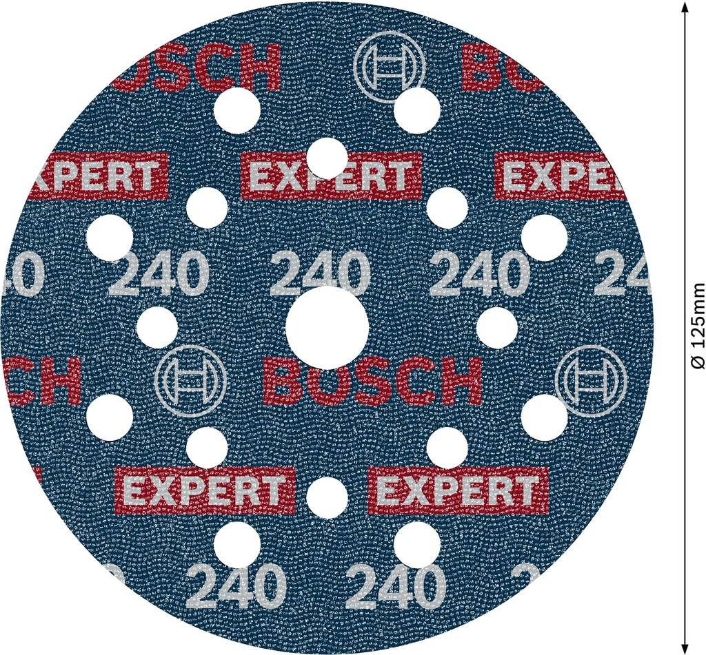 BOSCH EXPERT 0780 FOLIESCHUURSCHIJF 125mm KORREL 240 (50) Stuks. 2608902413