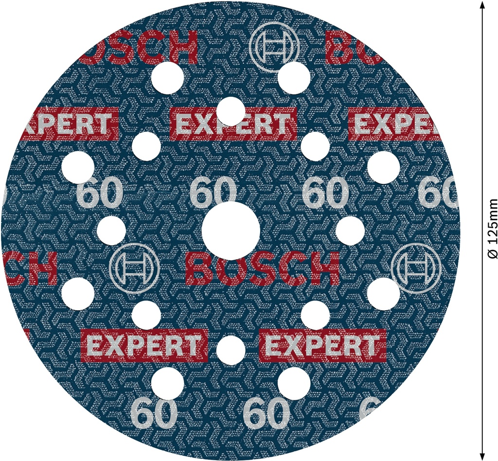BOSCH EXPERT 0780 FOLIESCHUURSCHIJF 125mm KORREL 60 (50) Stuks. 2608902416
