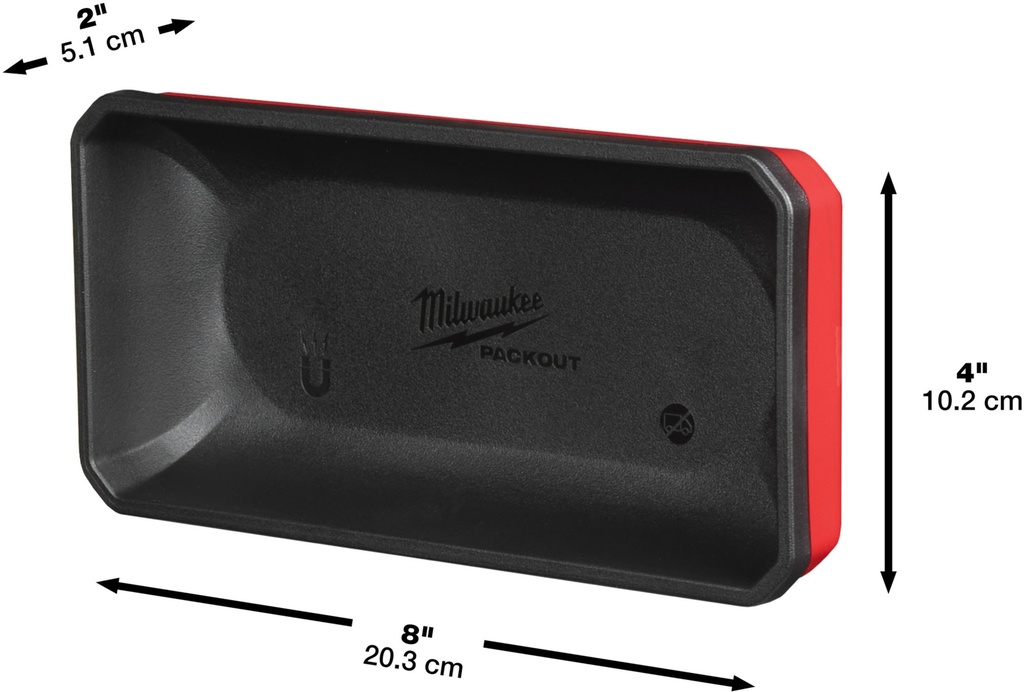 MILWAUKEE PACKOUT™ MAGNETIC BIN MAGNETISCH BAKJE 10x20cm 6 Stuks 4932493381