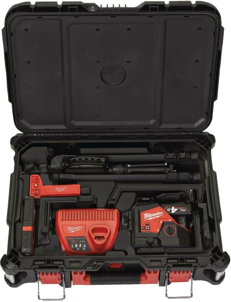 MILWAUKEE M12™ M12 3PLKIT-401P DRIEDIMENSIONALE ACCU LASER MET 3 GROENE 360° LASER CIRKELS 4933478960