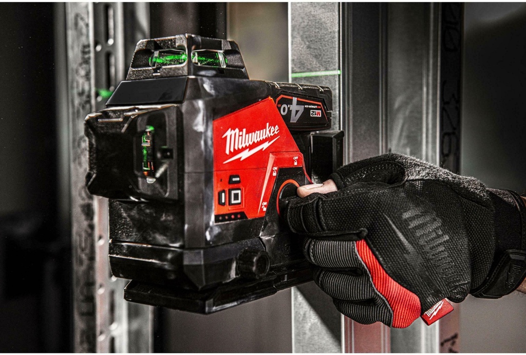 MILWAUKEE M12™ M12 3PLKIT-401P DRIEDIMENSIONALE ACCU LASER MET 3 GROENE 360° LASER CIRKELS 4933478960