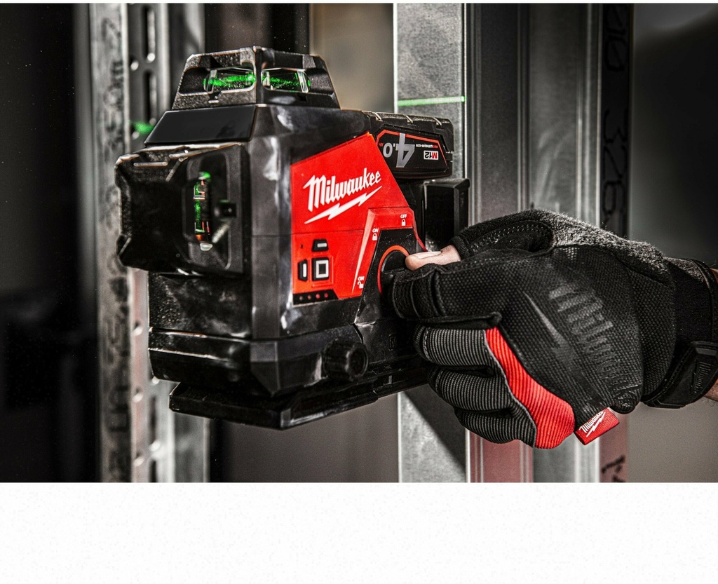 MILWAUKEE M12™ M12 3PL-0C DRIEDIMENSIONALE LASER MET 3 GROENE 360° LASER CIRKELS 4933478103
