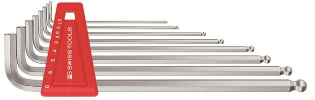PB HAAKSE STIFTSLEUTELSET 6-KANT 2222.LH-10 90-100gr 1,5-10mm 9-dlg. 90°–100° LANG KK